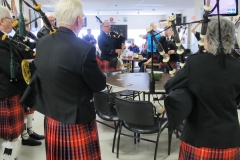 The Castle Cary Pipes and Drums perform at the Eagles Club on Remembrance Day each year.